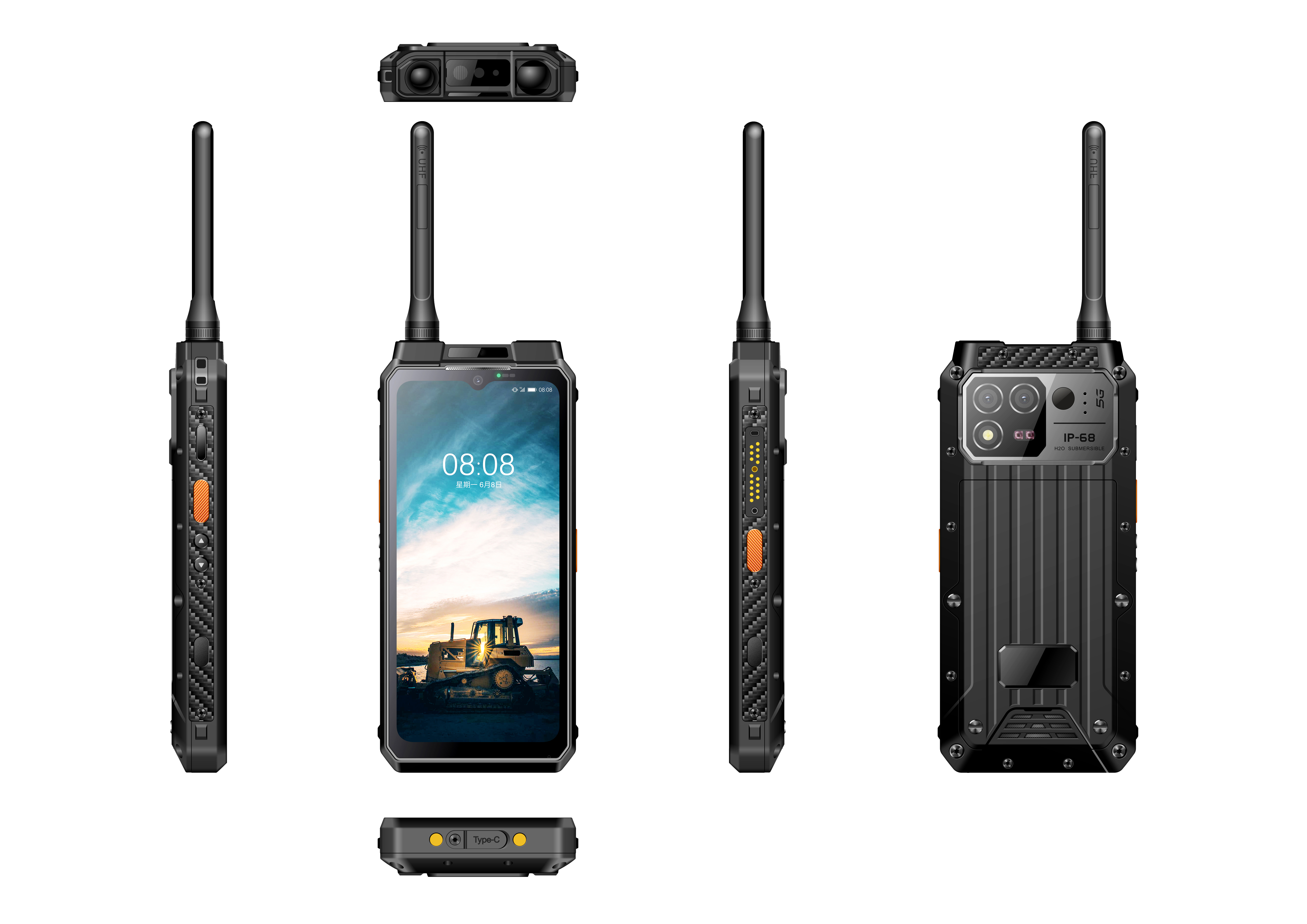 5g Poc Lecex Walkie Talkie Explosion Proof IP68 Waterproof Rugged Mobile Phone