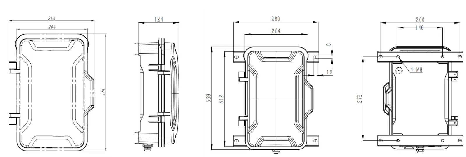 JR101-FK-HB-4G Dimensions
