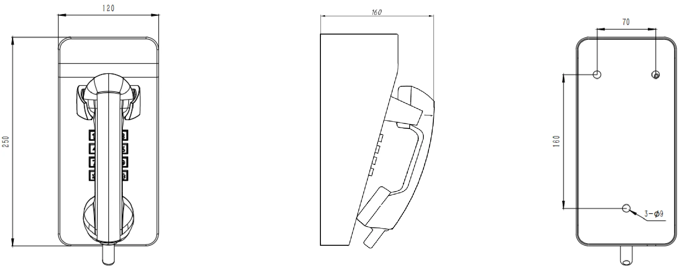 JR211-FK-AL Dimensions