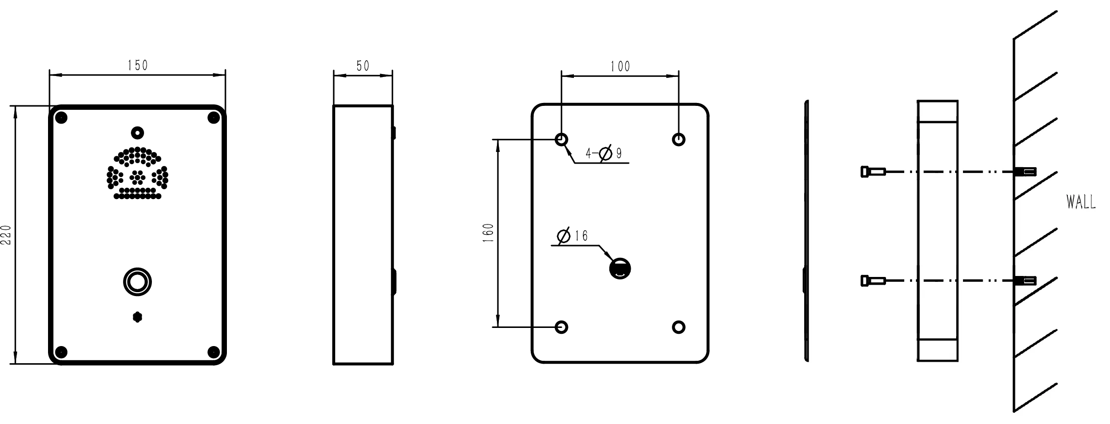 JR301-SC-OW-SIP Dimensions