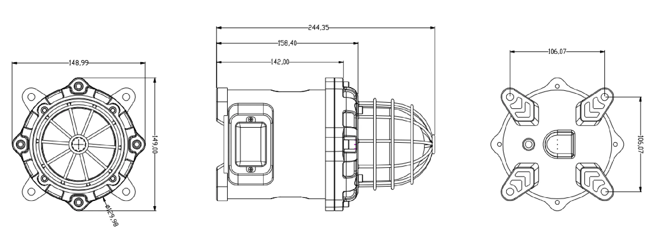 Explosion-proof Audible and Visual Alarm JREX-SL Dimensions